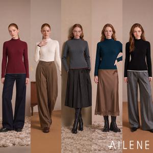 [엘렌느] 26FW 시그니처 배색 모크넥 니트 5종