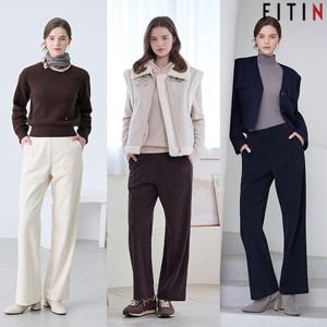[SALE/최저가][피트인]25FW 최신상  여성 코듀로이 기모 와이드 팬츠 3종