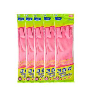 크린랩 천연 라텍스 매일쓰는 핑크 고무장갑 대 10개