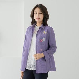 엄마옷 마담4060 나비자수오픈자켓 -QJK2604005-