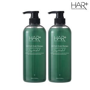 ★탈모기능성★[헤어플러스] [1+1] 오프레시 딥 허벌 스칼프 비듬샴푸 700ml 2개 / 약산성 건성 두피 쿨링