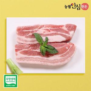 [농협안심한돈](냉장)무항생제 국내산 삼겹살 구이용 500g
