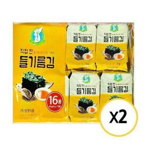 [기타]성경김 직접 짠 들기름 도시락김(4g x 16봉) x 2개