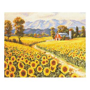 명화풍경 해바라기 산책길 보석십자수 패브릭 60x75cm
