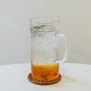 인블룸 홈카페 손잡이 원형 투명 유리컵 H-400ml
