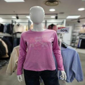 [뱅뱅]봄 여성 긴팔 기본 라운드 면 티셔츠 NTM245