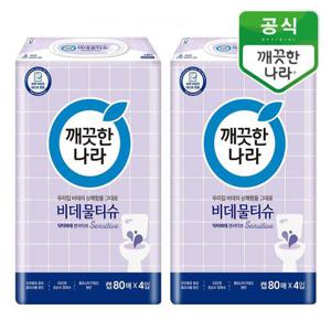 깨끗한나라 비데물티슈 닥터비데 센서티브 캡형 80매 8팩_