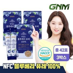 GNM 맛있는 NFC 블루베리 퓨레 100% 14포 X 3박스(총 42포) / 블루베리즙 주스