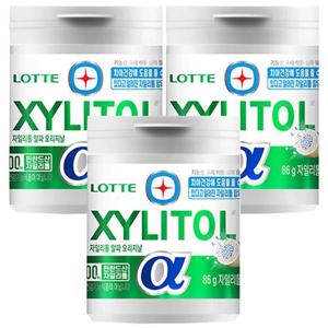 롯데 자일리톨 껌 알파 오리지날 용기 86g x 3개