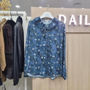[데일리스트][세정_인디안여성복]프린트 프릴카라 블라우스MDBNL4S145104_GN_GN