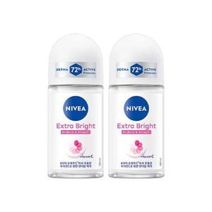 니베아 데오드란트 롤온 엑스트라 브라이트 50ml X2개