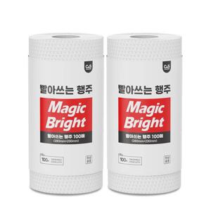 매직브라이트 일회용 행주 빨아쓰는 행주 티슈 100매 x 2롤