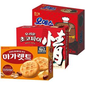인기과자3종 초코파이 468g+오예스 360g+마가렛트352g
