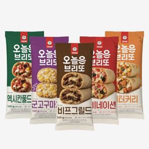천일식품 오늘은브리또 5봉 골라담기 (비프그릴드/멕시칸풀드포크/콤비네이션/버터커리/군고구마치즈)