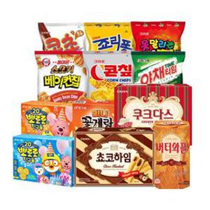 [맛도리모음] 빙그레 베이컨칩 3개+크라운 신짱 3개+크라운 콘칲 4개 모음