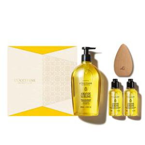 [기프트][단독] 아몬드 소프트닝 샤워 오일 500ml 세트(+디럭스 2종+괄사)