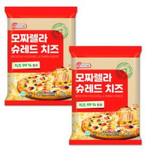 집에서 피자집 완성, 자연치즈 99% 모짜렐라 슈레드 3종 1kg+1kg