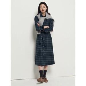 타탄체크 셔츠 원피스  그린  BF5X71C03M