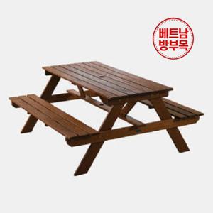 원목 피크닉 벤치 일체형 야외 테이블 4인용