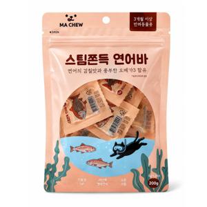 스팀쫀득 연어바 200g(10p) 강아지 고양이 간식 연어 통살 트릿 낱개포장