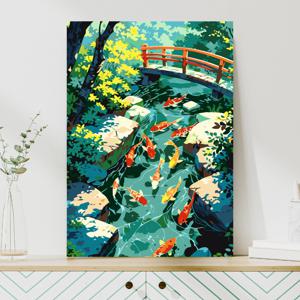 DIY 명화그리기 30x40 숲속 연못의 비단잉어