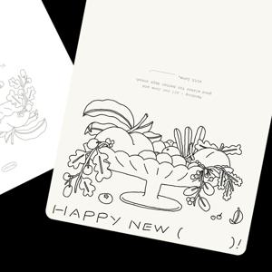 메세지카드 : Happy New ( )! - 엽서 2p+봉투 2p+스티커 세트