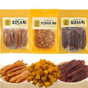 강아지간식 육포 슬라이스 500g 3종 세트