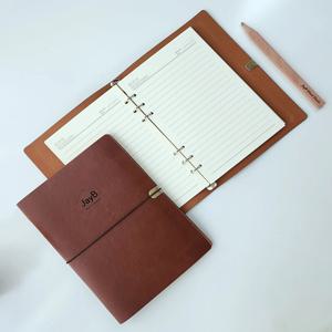 A5 가죽 6공 다이어리 회사 업무용 만년 다이어리 바인더 로고