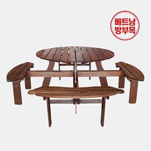 8인용 원목 피크닉 벤치 일체형 야외테이블 가든6060 펜션 캠핑장 카페 학교 대량납품
