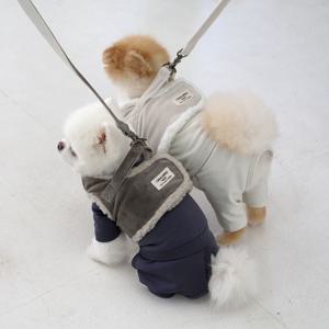 초코펫 강아지하네스 겨울 보온 무스탕 하네스