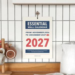 2027 에센셜 벽걸이달력 A4 월 캘린더
