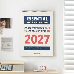 2027 에센셜 벽걸이달력 A3 월 캘린더