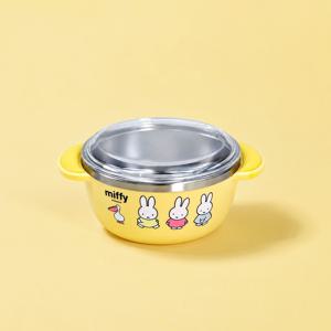 미피 논슬립 뚜껑 공기 옐로우 아기 스텐 밥그릇 이유식 식기 과자 간식 그릇볼