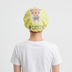 1+1 귀여운 곰돌이 방수 헤어캡 샤워캡 세안 머리보호 모자