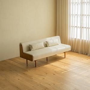 [리퍼] 미네 3인 원목 가죽 소파 1800