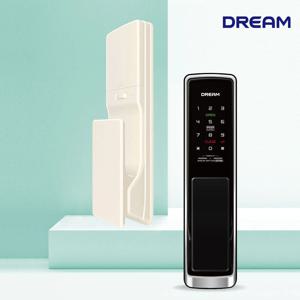 드림 DR-P900SFH 무타공 푸시풀 디지털 도어락 투톤 크림 화이트