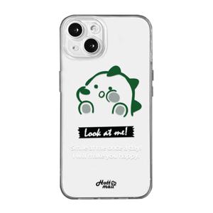 러블리 초록 다이노 투명 TPU 풀커버 아이폰 갤럭시 폰케이스