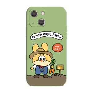 수확의 하루 언짢은 토끼 그린 젤리 실리콘 풀커버 폰케이스