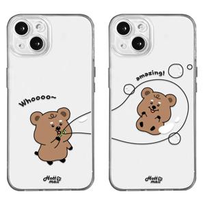 어메이징 버블 커플 투명 TPU 풀커버 아이폰 갤럭시 휴대폰 케이스