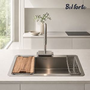 백조 BELFORT8635 벨포르테 프리미엄 스테인리스 사각 싱크볼 고급 싱크대볼