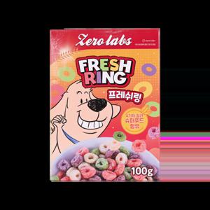 제로랩스 강아지시리얼 프레쉬링 100g, 국내산 슈퍼푸드 가수분해연어 저알러지 구운간식