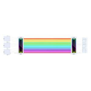 E-38W ARGB 그래픽카드 3 x 8핀 튜닝 연장 슬리빙케이블 화이트