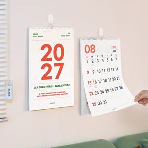 2027 기본 A3 벽걸이 달력 캘린더 일정정리 메모 스케줄러 인테리어 벽꾸미기