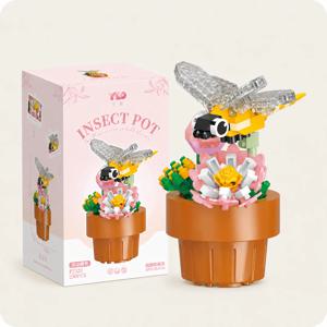 YKO 플라워팟 식물 꽃 잠자리 250피스 미니 블럭 DIY 블록 만들기 모형