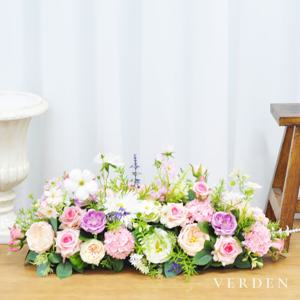 블러쉬 핑크 가든 조화 센터피스 웨딩 테이블 꽃장식