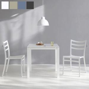 차분한고급 반무광 HPM상판 75cm 2인식탁 플라스틱의자 세트
