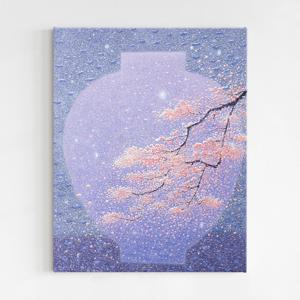 장용길 작가 인테리어 그림 액자 설매화향기를 품은 달항아리