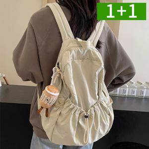 1+1 가벼운 여성 백팩 책가방 나일론 여행용 노트북 학생가방