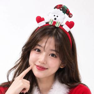 크리스마스 머리띠 곰돌이 헤어밴드 산타복 의상 소품 파티 용품 루돌프 성탄절 인싸템 양손