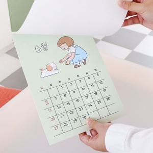 2027 벽 걸이 달력  A4 일러스트 낱장 달력 포스터 인테리어 월 캘린더